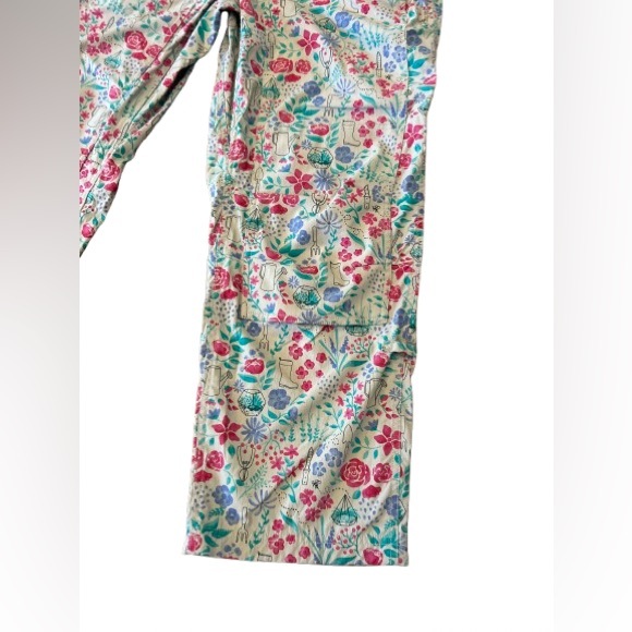 Duluth Trading Co Womens Gray and Pink Floral Patterned Overalls Size Large X 31 - Picture 7 of 16